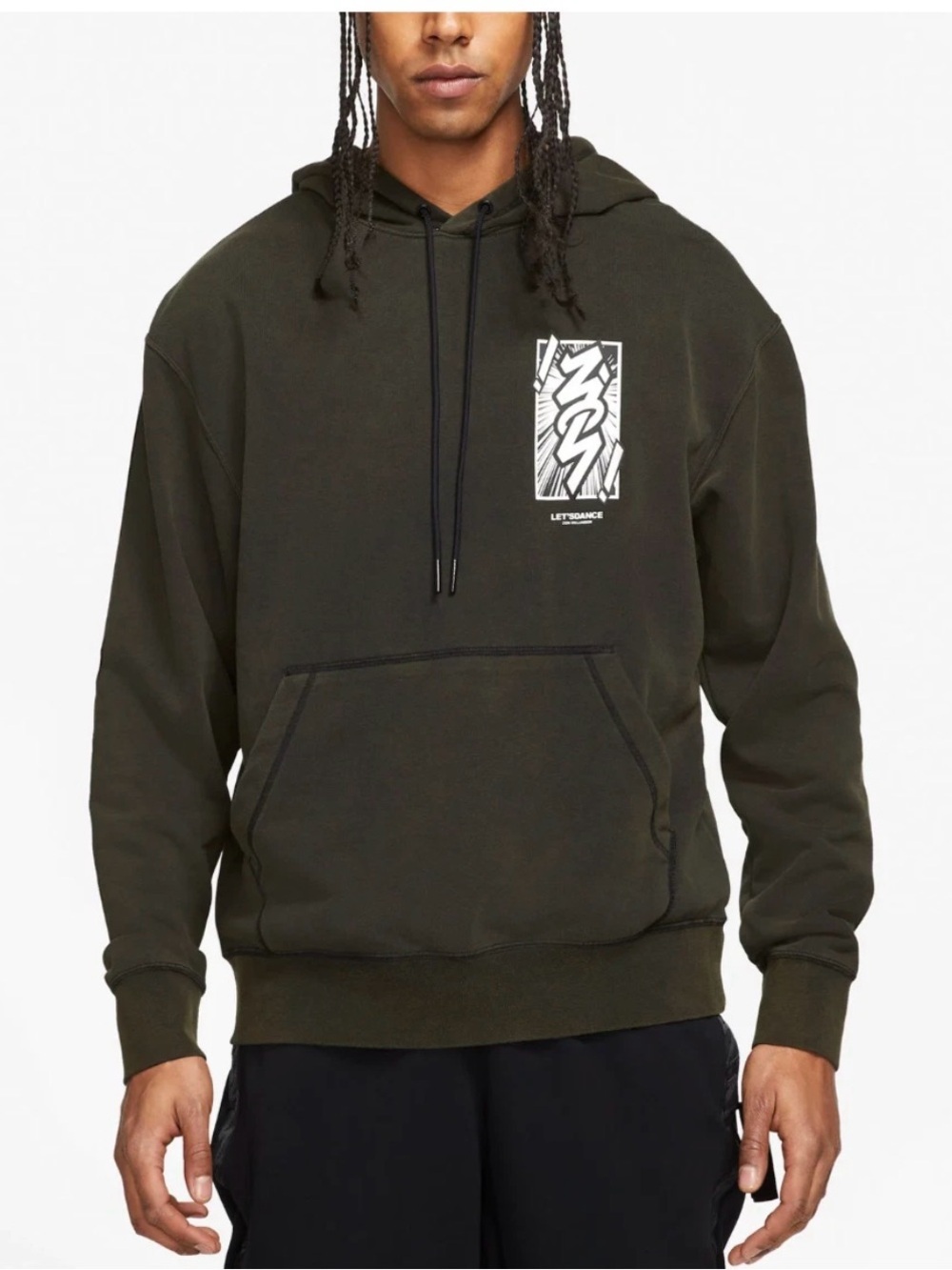 Jordan Zion Dri-FIT Performance Fleece Hoodie Olive Green Men’s Size Small